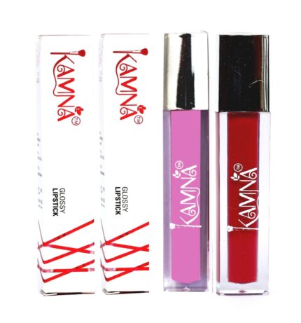 Kamna Cosmetics Liquid Lipstick – Purple & Red Combo (Pack of 2)